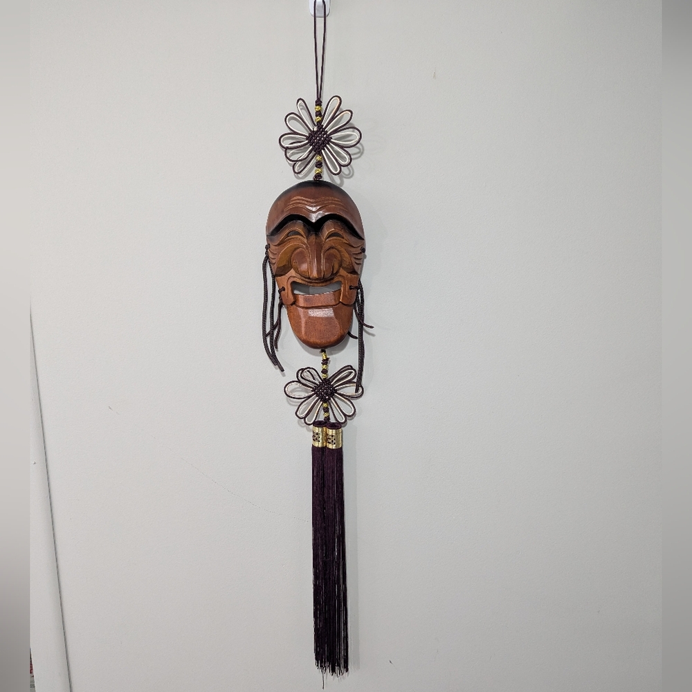 Vintage Korean Hahoetal Kaksi & Yangban Ceremonial Hahoe pyolsin-gut Carved Mask